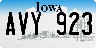 IA license plate AVY923