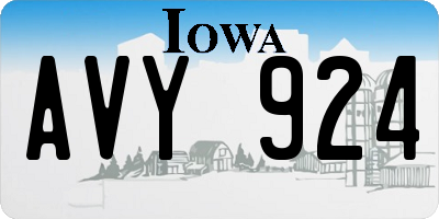 IA license plate AVY924