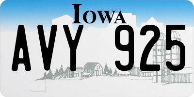 IA license plate AVY925