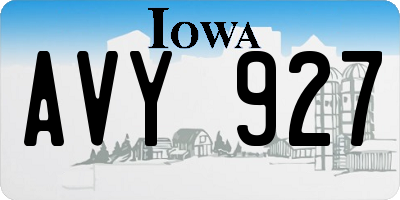 IA license plate AVY927