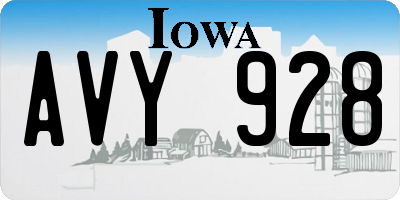 IA license plate AVY928