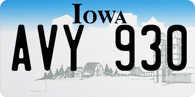 IA license plate AVY930