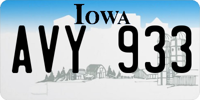 IA license plate AVY933