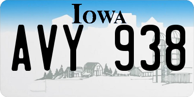 IA license plate AVY938