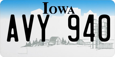 IA license plate AVY940