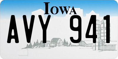 IA license plate AVY941