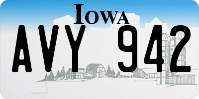 IA license plate AVY942