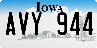 IA license plate AVY944