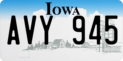 IA license plate AVY945