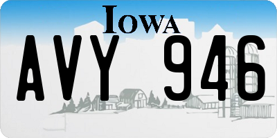IA license plate AVY946