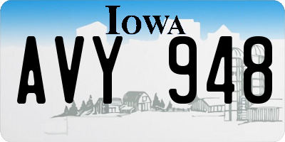 IA license plate AVY948
