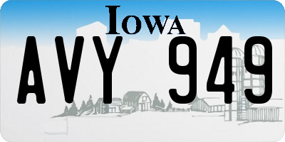 IA license plate AVY949
