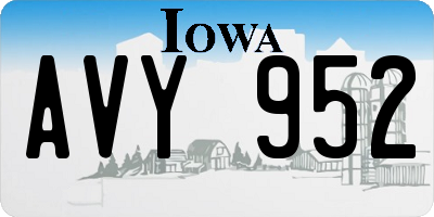 IA license plate AVY952