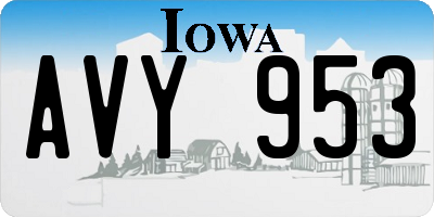 IA license plate AVY953