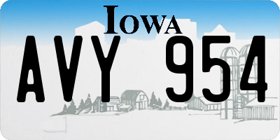 IA license plate AVY954