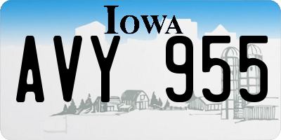 IA license plate AVY955
