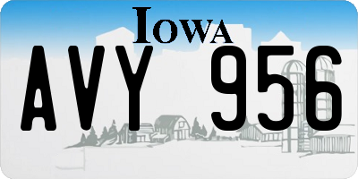 IA license plate AVY956