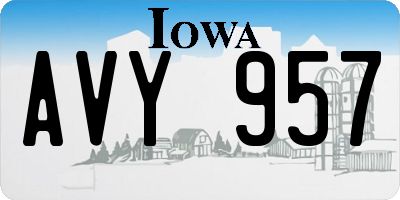 IA license plate AVY957