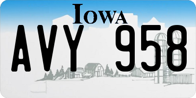 IA license plate AVY958