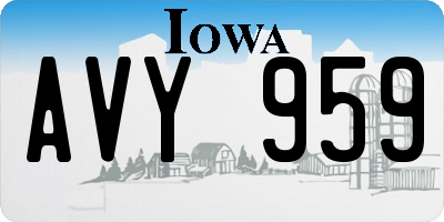 IA license plate AVY959