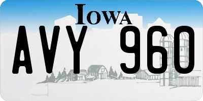 IA license plate AVY960