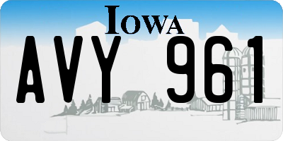 IA license plate AVY961