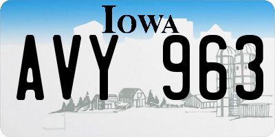 IA license plate AVY963