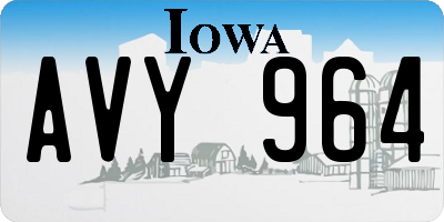 IA license plate AVY964