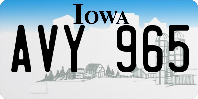 IA license plate AVY965