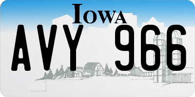 IA license plate AVY966