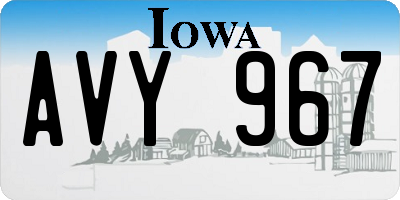 IA license plate AVY967