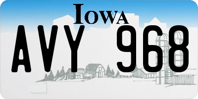 IA license plate AVY968