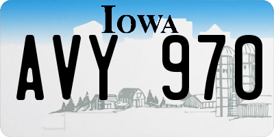 IA license plate AVY970