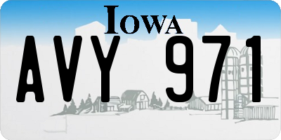 IA license plate AVY971