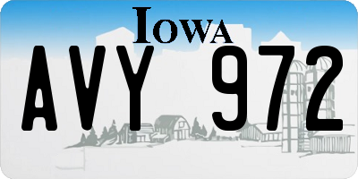 IA license plate AVY972