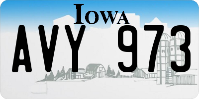 IA license plate AVY973