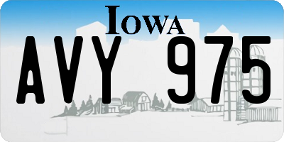 IA license plate AVY975