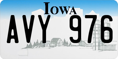 IA license plate AVY976