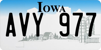 IA license plate AVY977