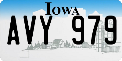 IA license plate AVY979