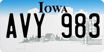 IA license plate AVY983