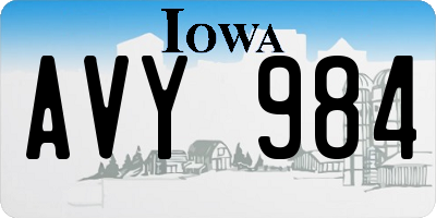 IA license plate AVY984