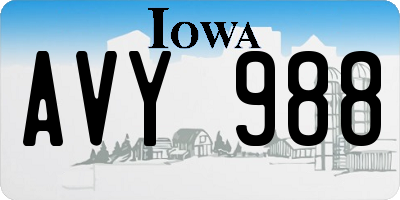 IA license plate AVY988