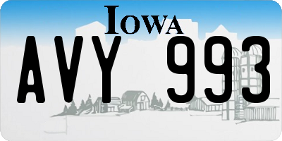 IA license plate AVY993