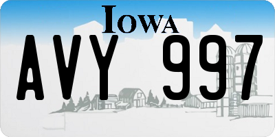 IA license plate AVY997