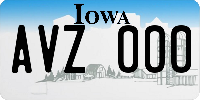 IA license plate AVZ000