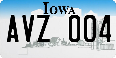 IA license plate AVZ004