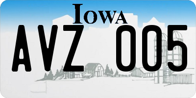 IA license plate AVZ005