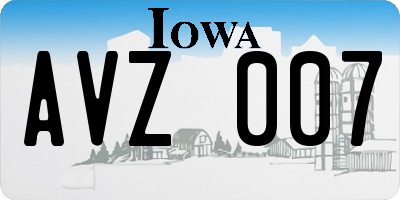 IA license plate AVZ007
