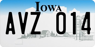 IA license plate AVZ014